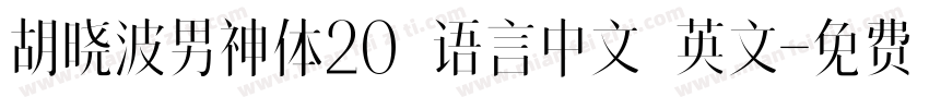 胡晓波男神体20 语言中文 英文字体转换